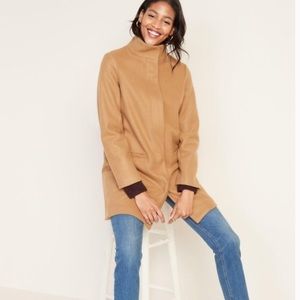 Old Navy Soft-Brushed Funnel-Neck Trench Coat Acacia